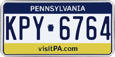 PA license plate KPY6764
