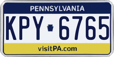 PA license plate KPY6765