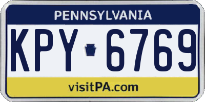 PA license plate KPY6769