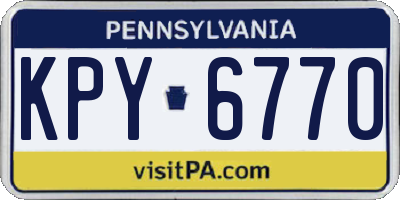 PA license plate KPY6770