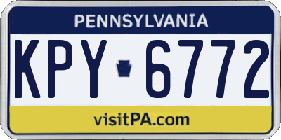 PA license plate KPY6772