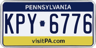 PA license plate KPY6776