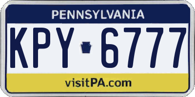 PA license plate KPY6777