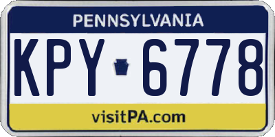 PA license plate KPY6778