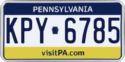 PA license plate KPY6785