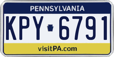 PA license plate KPY6791
