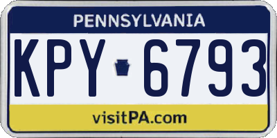 PA license plate KPY6793