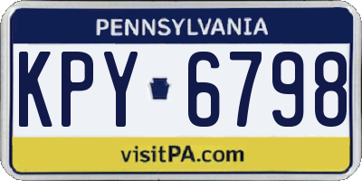 PA license plate KPY6798