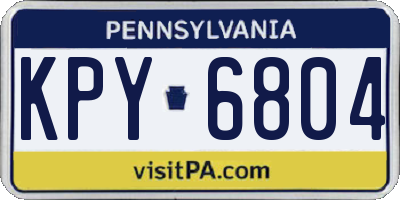 PA license plate KPY6804