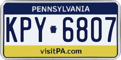 PA license plate KPY6807