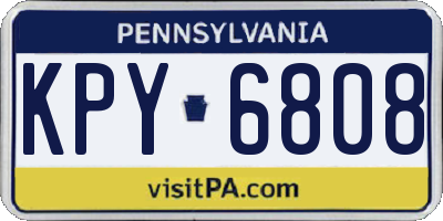 PA license plate KPY6808