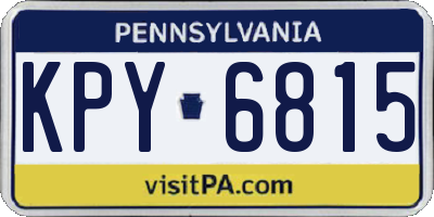 PA license plate KPY6815