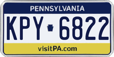 PA license plate KPY6822