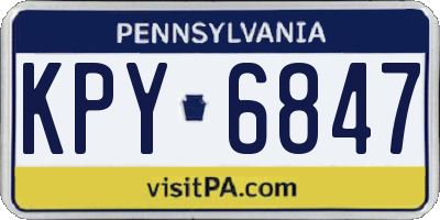 PA license plate KPY6847