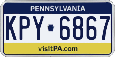 PA license plate KPY6867