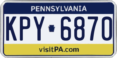 PA license plate KPY6870