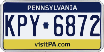 PA license plate KPY6872