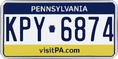 PA license plate KPY6874