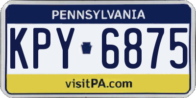 PA license plate KPY6875