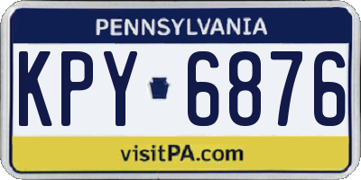 PA license plate KPY6876