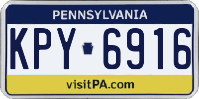 PA license plate KPY6916