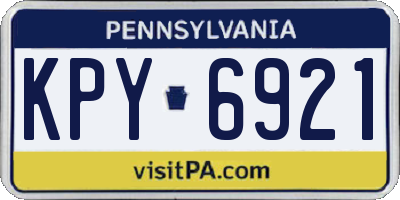 PA license plate KPY6921