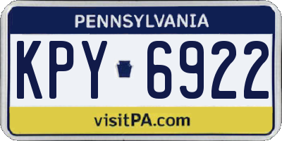PA license plate KPY6922