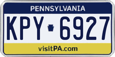 PA license plate KPY6927