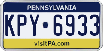 PA license plate KPY6933