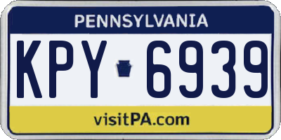 PA license plate KPY6939