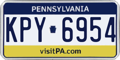 PA license plate KPY6954