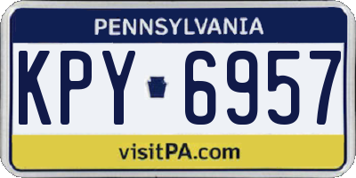 PA license plate KPY6957