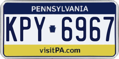 PA license plate KPY6967