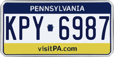 PA license plate KPY6987