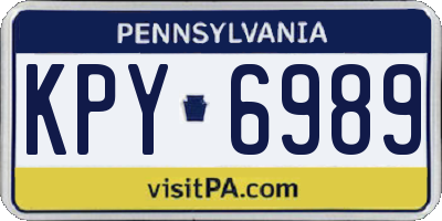 PA license plate KPY6989