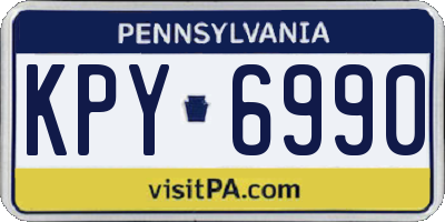 PA license plate KPY6990