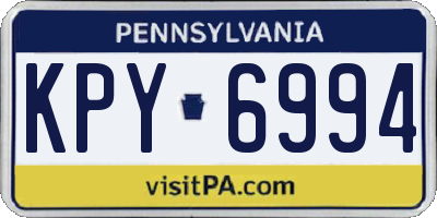 PA license plate KPY6994