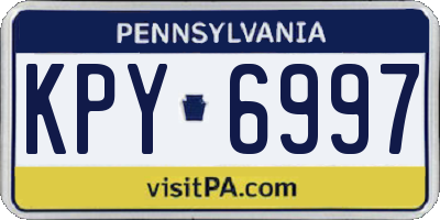 PA license plate KPY6997