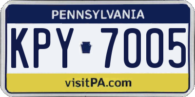 PA license plate KPY7005