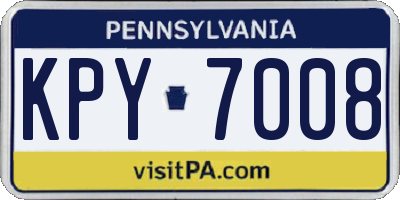 PA license plate KPY7008