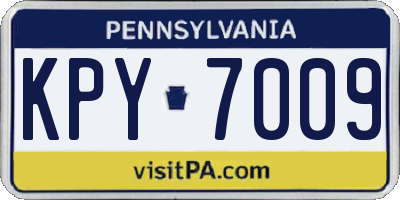 PA license plate KPY7009