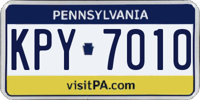 PA license plate KPY7010