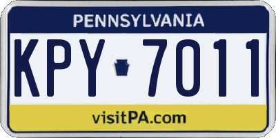 PA license plate KPY7011