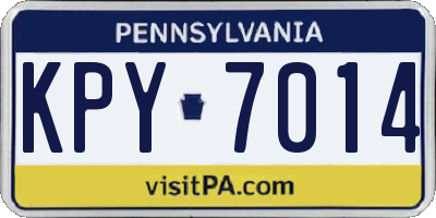 PA license plate KPY7014