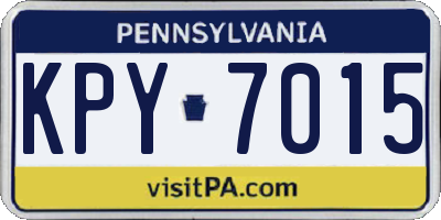 PA license plate KPY7015