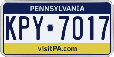 PA license plate KPY7017
