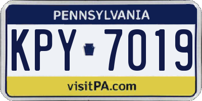 PA license plate KPY7019