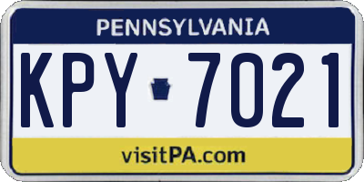 PA license plate KPY7021