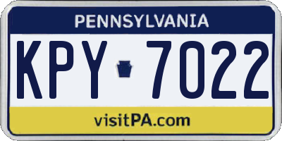 PA license plate KPY7022