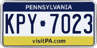 PA license plate KPY7023